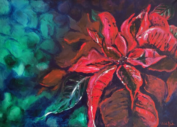 Flor de pascua 100x80 cm