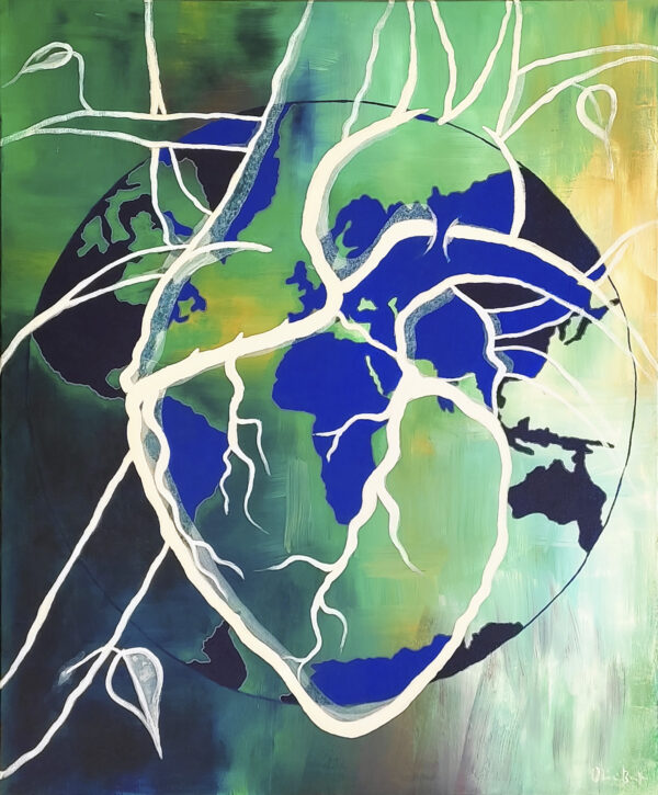 Corazón al mundo 80x100 cm